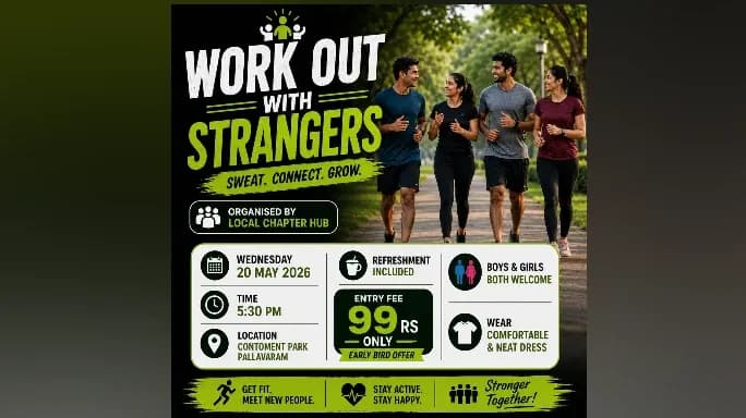 Workout With Strangers – Fitness Meetup in Pallavaram 🏃♂️✨ blur
